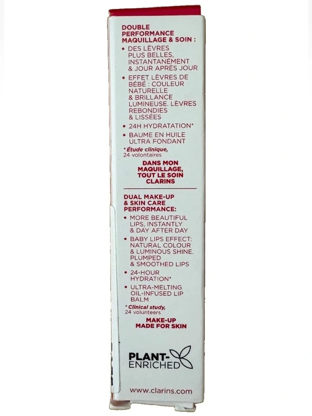 NIB CLARINS Peptide Plumping Lip Oil Balm 05 CHERRY 0.1oz